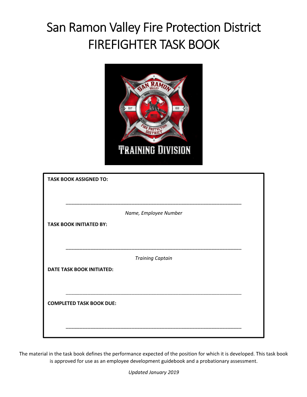 Firefighter Task Book