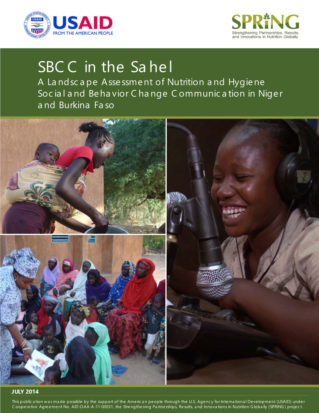 SBCC in the Sahel a Landscape Assessment of Nutrition and Hygiene Social and Behavior Change Communication in Niger and Burkina Faso
