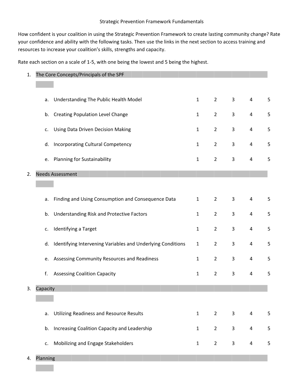 Strategic Prevention Framework Fundamentals