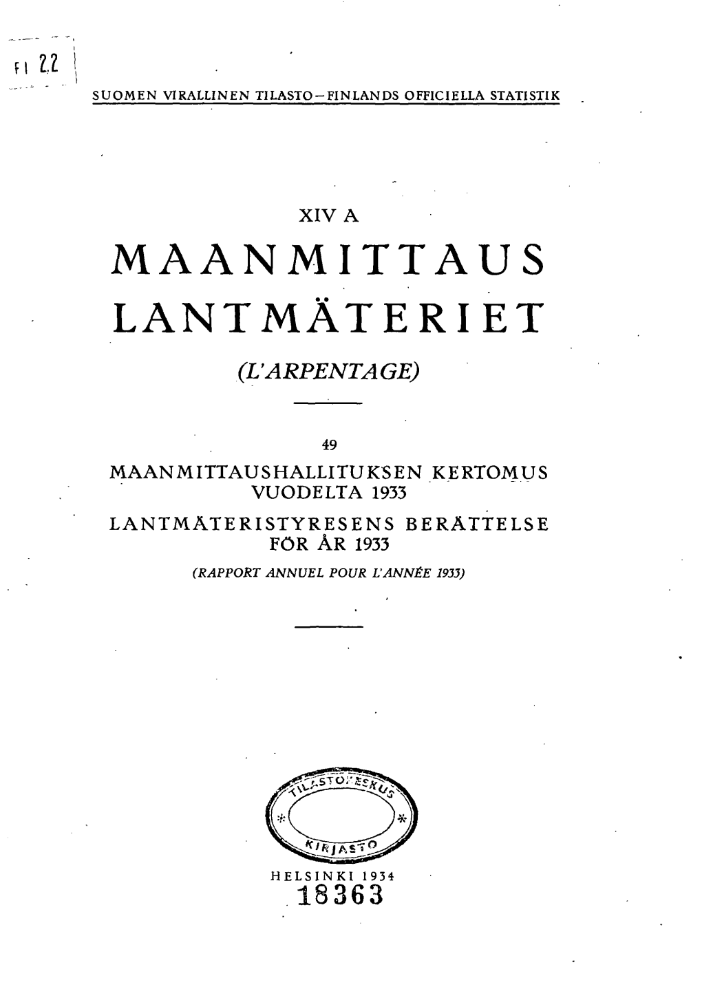 Maanmittaus Lantmäteri Et (L Arpentage)