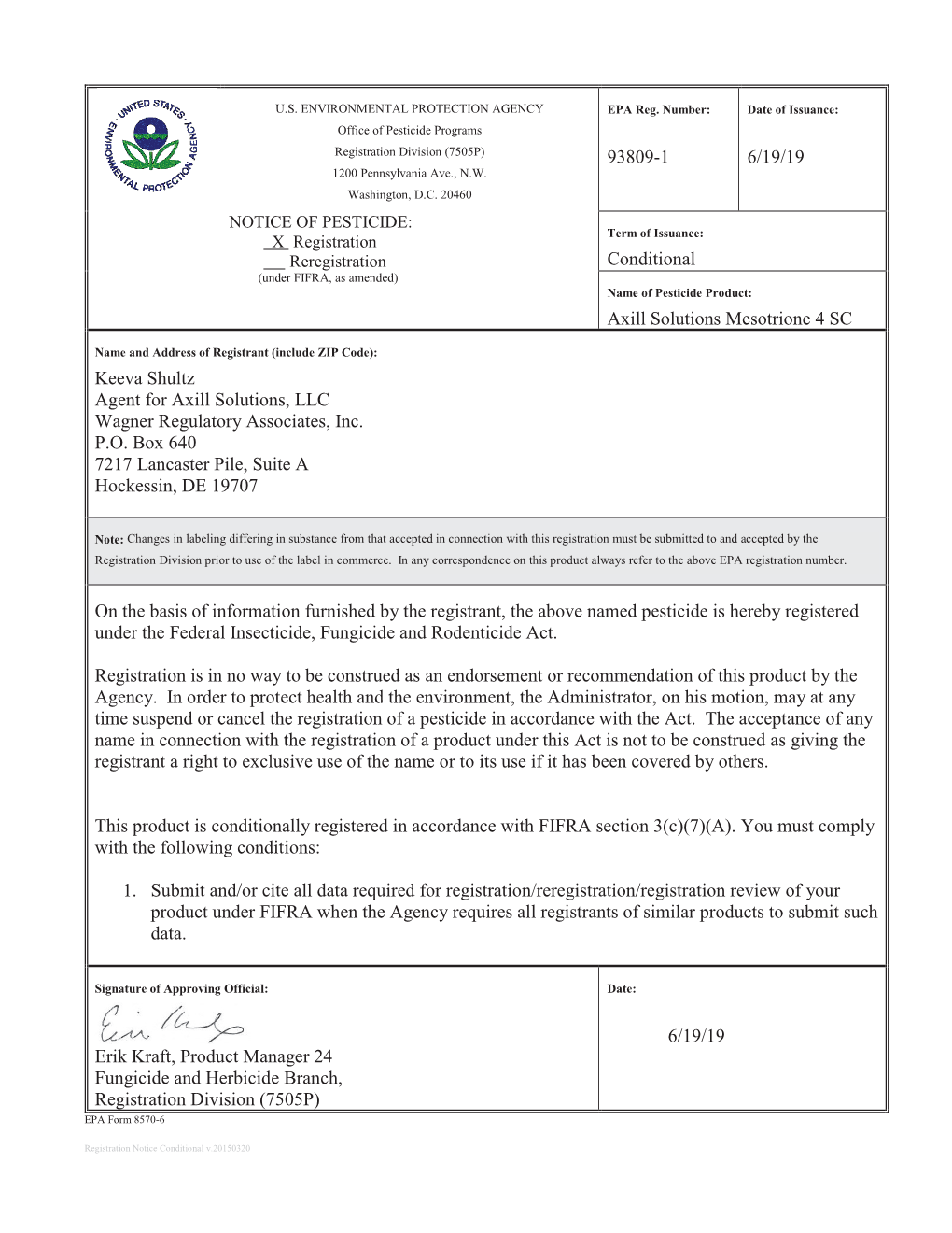 US EPA, Pesticide Product Label, AXILL SOLUTIONS MESOTRIONE