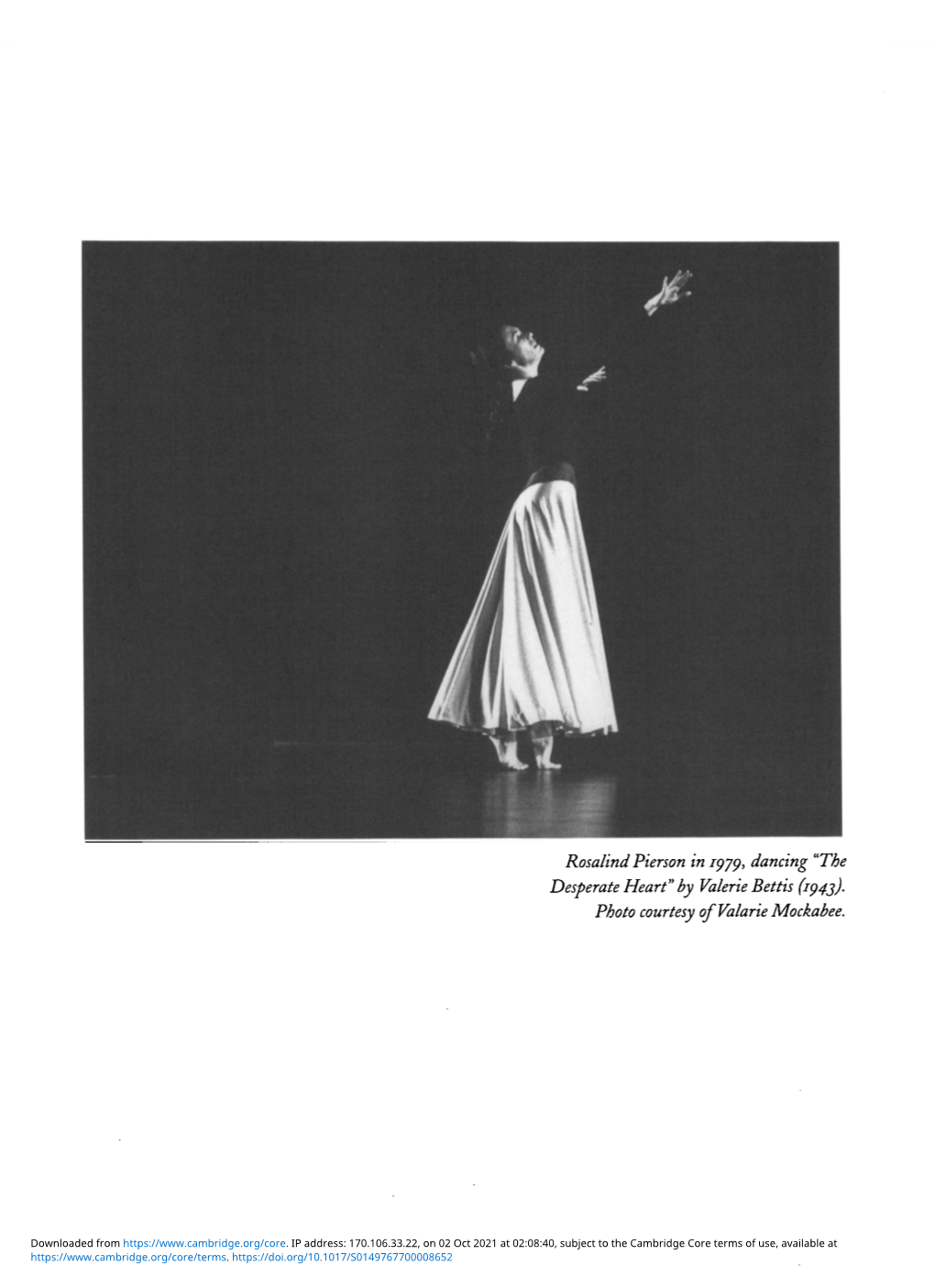 Rosalind Pierson in 1979, Dancing "The Desperate Heart" by Valerie Bettis (1943)