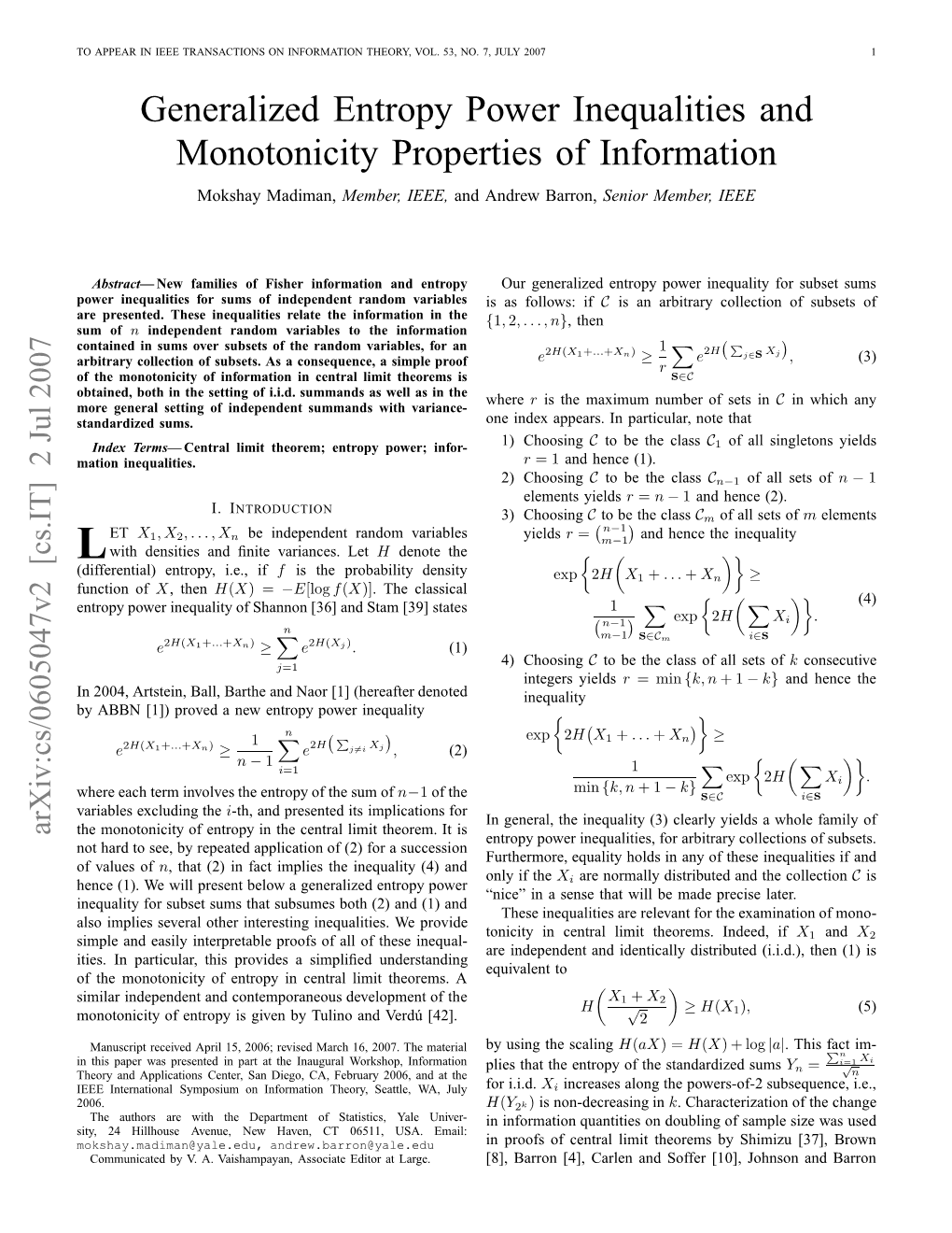 Generalized Entropy Power Inequalities and Monotonicity Properties of Information