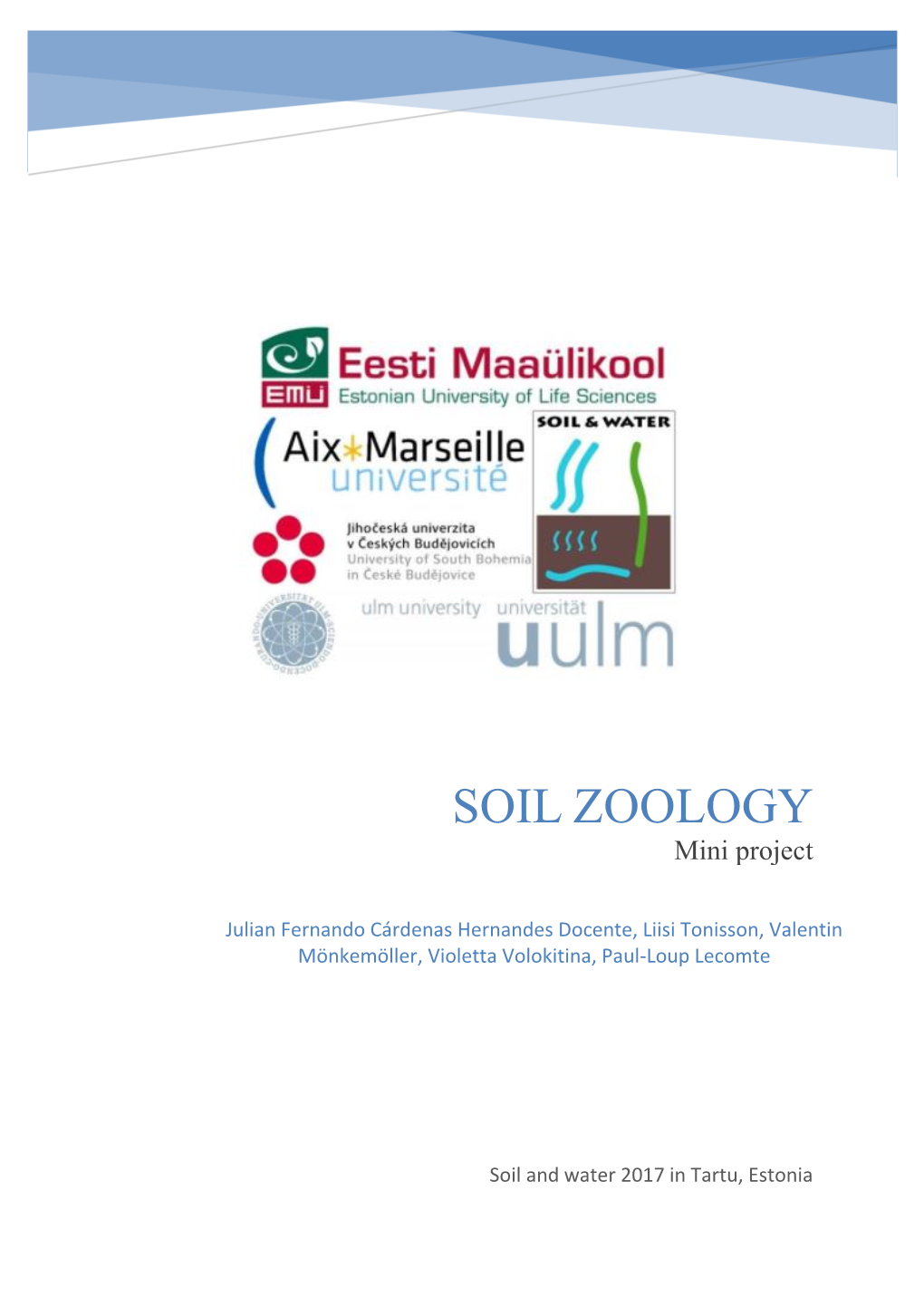 SOIL ZOOLOGY Mini Project