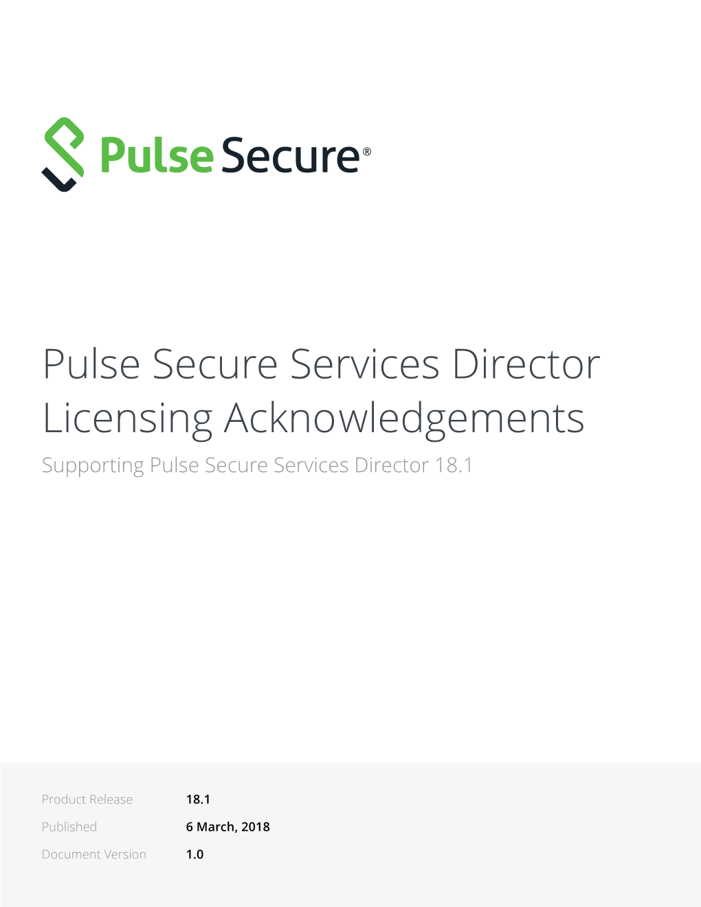 Pulse Secure Services Director V18.1 Licensing Acknowledgements