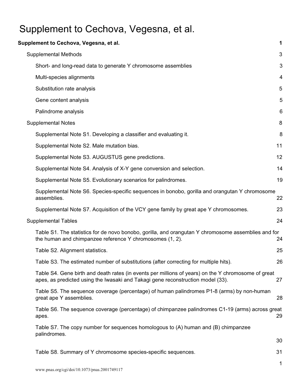 Supplement to Cechova, Vegesna, Et Al