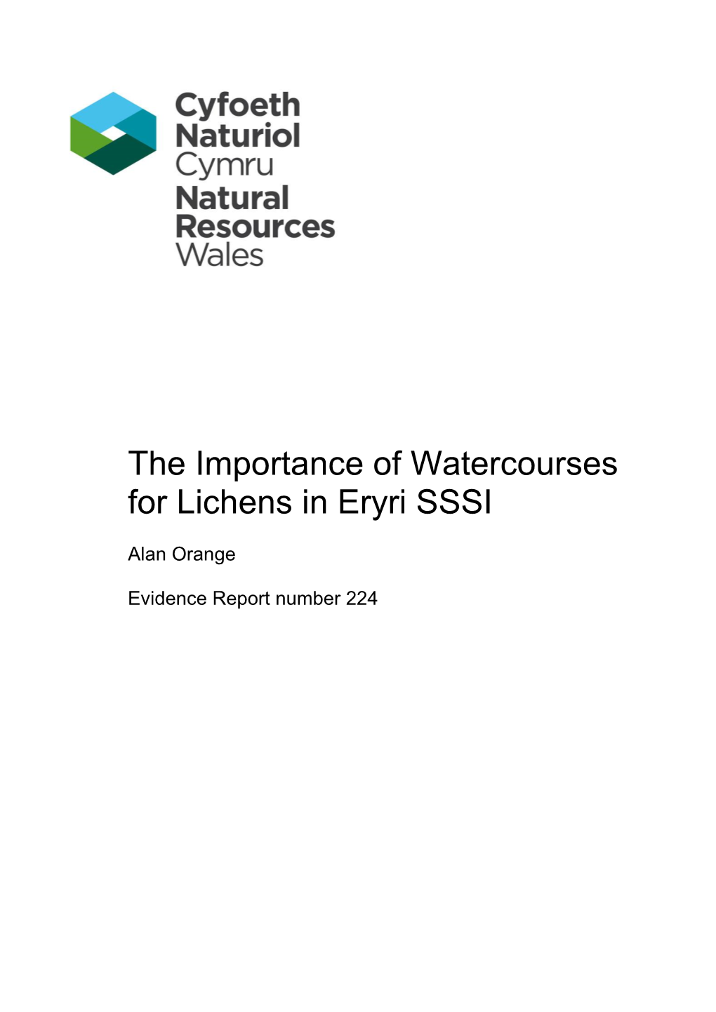 The Importance of Watercourses for Lichens in Eryri SSSI