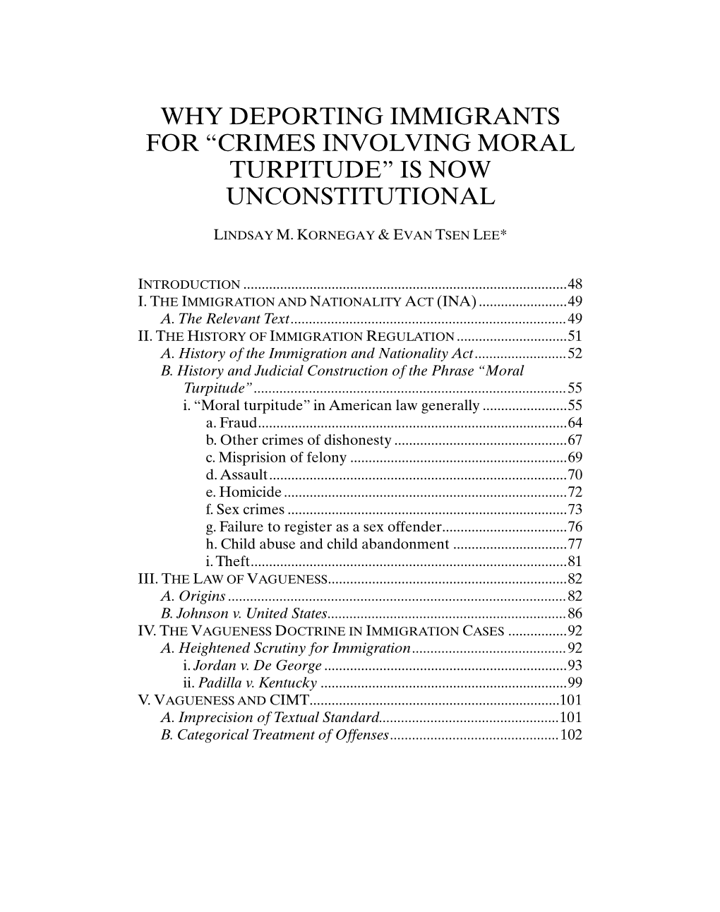 Why Deporting Immigrants for “Crimes Involving Moral Turpitude” Is Now Unconstitutional