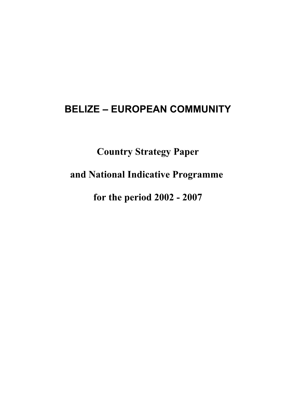 Belize – European Community