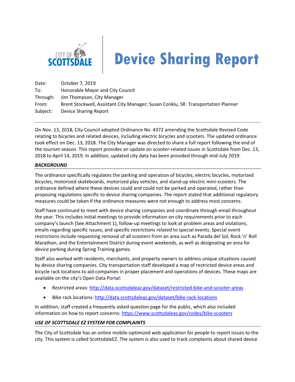Device Sharing Report