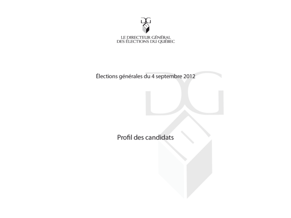 Profil Des Candidats Et Candidates