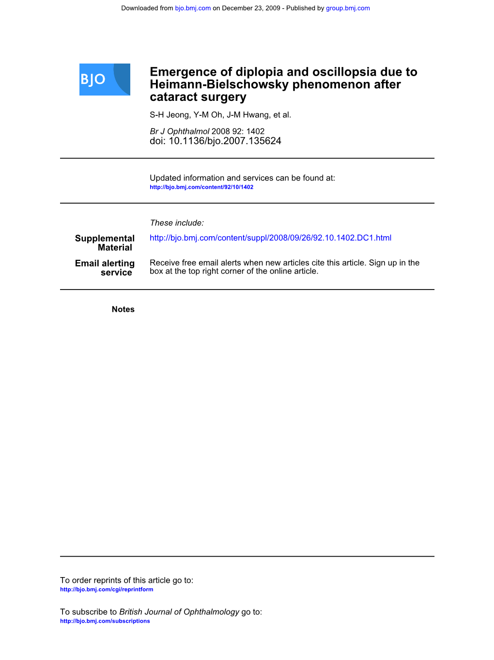 Cataract Surgery Heimann-Bielschowsky