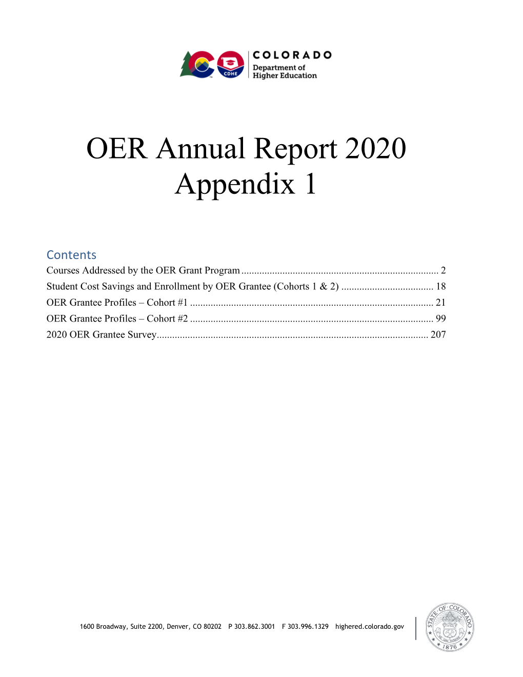 OER Annual Report 2020 Appendix 1