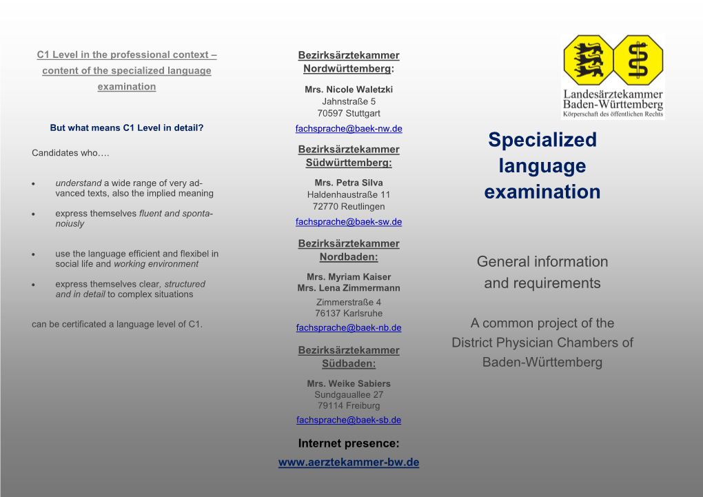 Specialized Language Examination