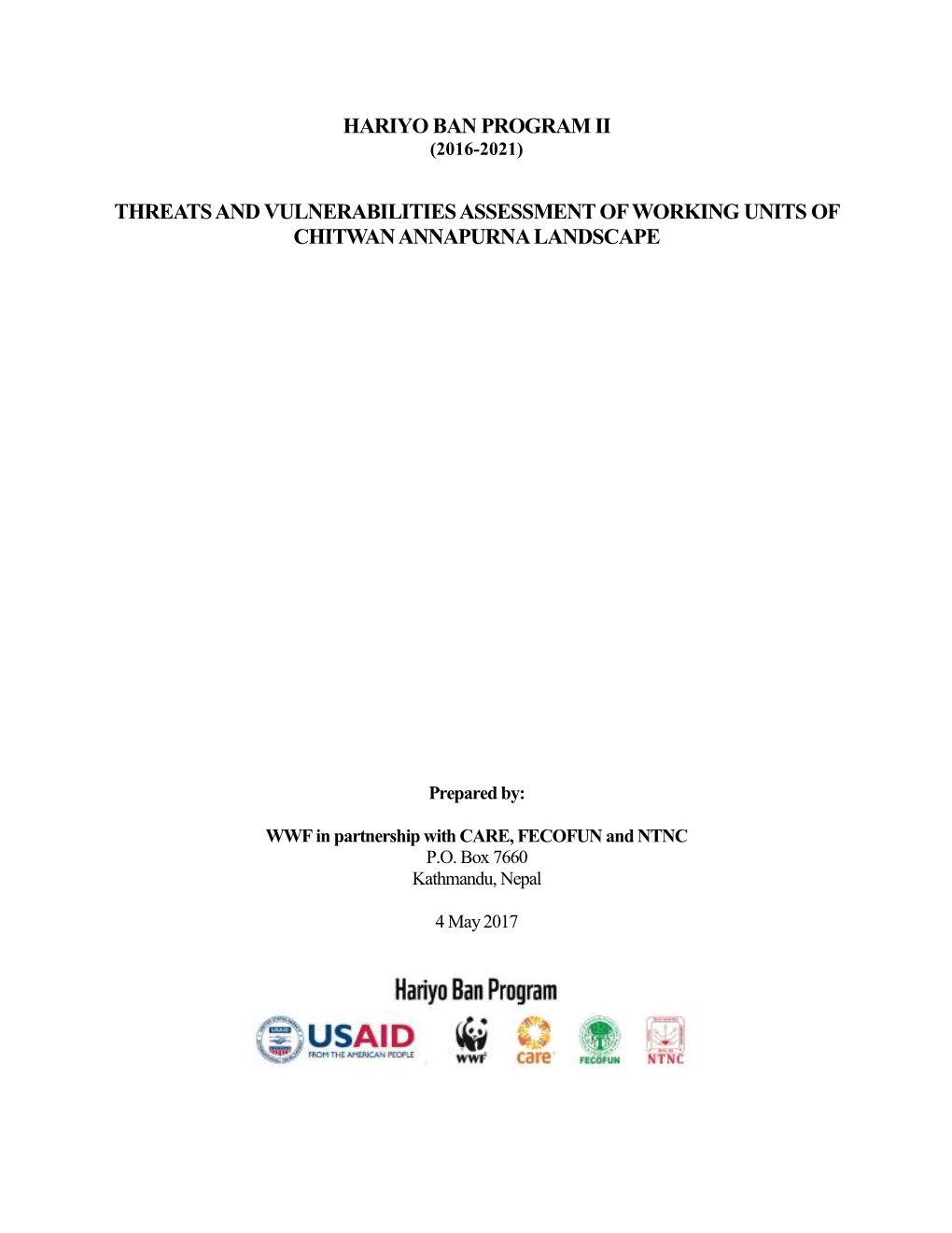 Threat and Vulnerability Assessment of CHAL Working Units