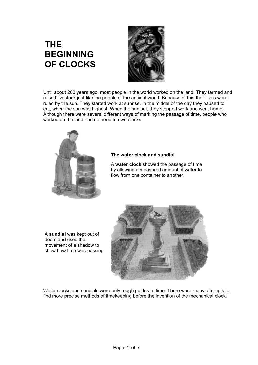 The Beginning of Clocks