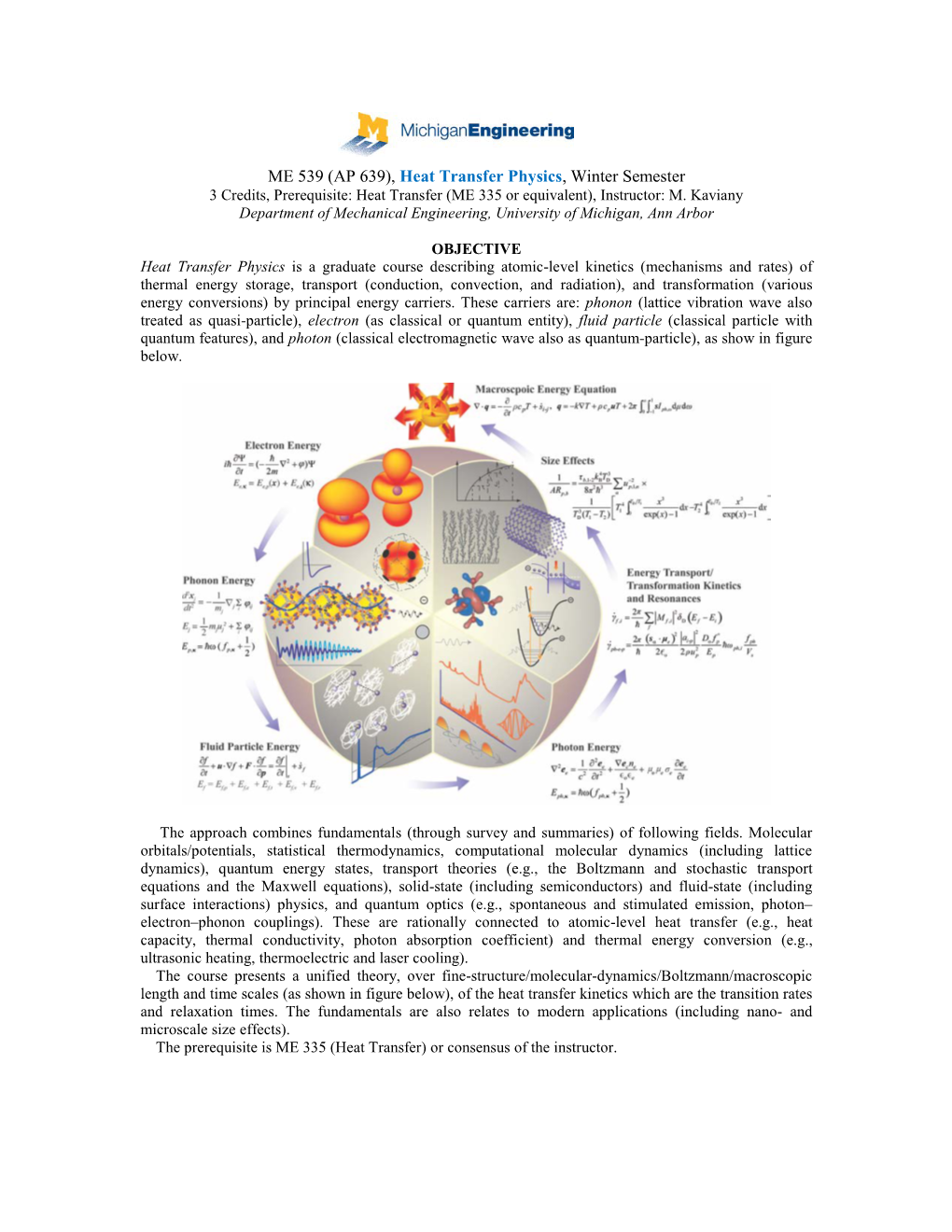 ME 599, Physics of Heat Transfer, Winter 2005