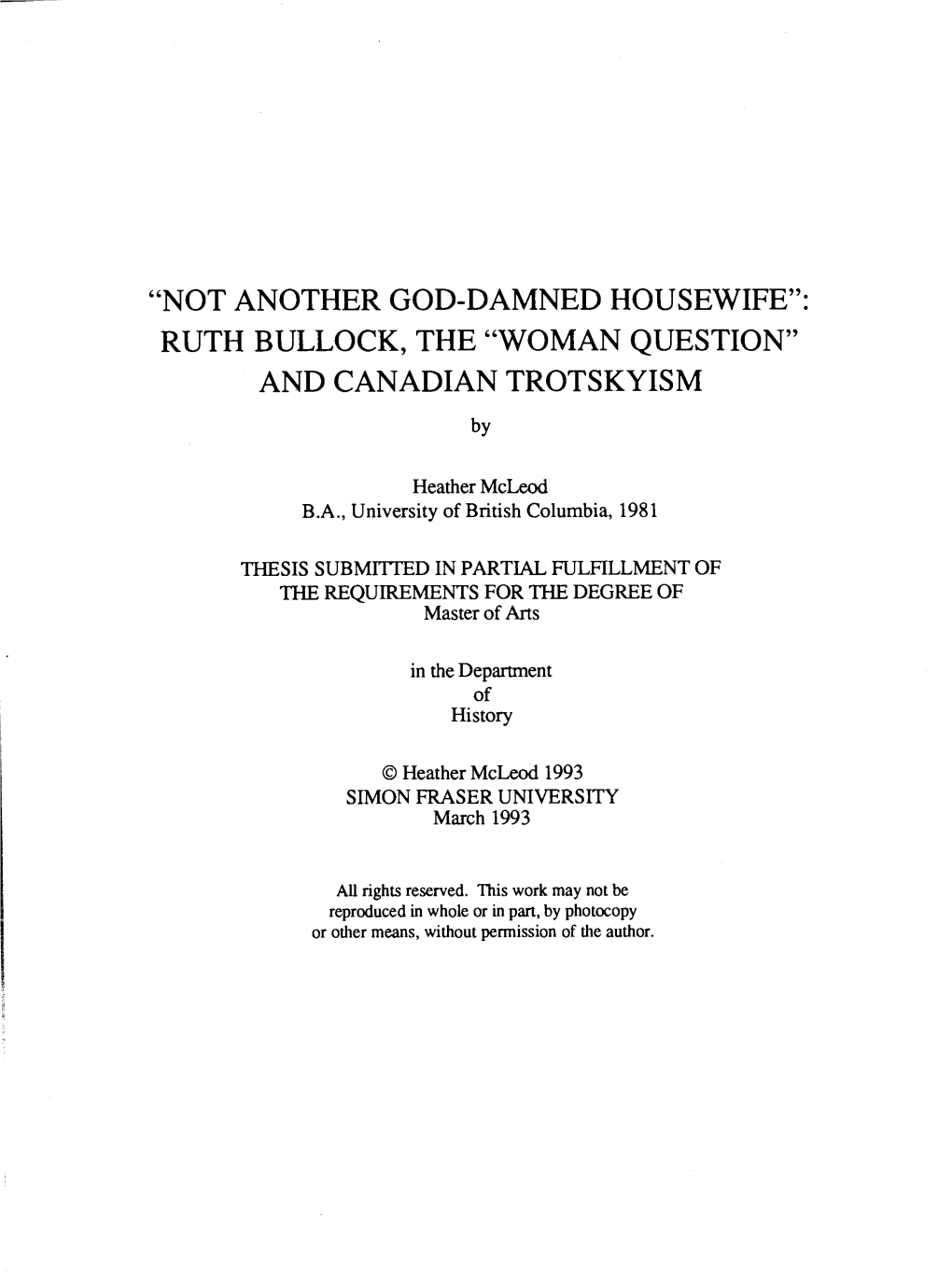 Ruth Bullock, the 