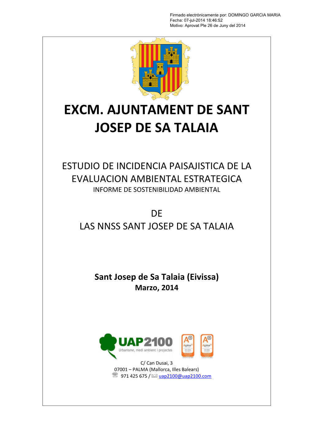 Excm. Ajuntament De Sant Josep De Sa Talaia