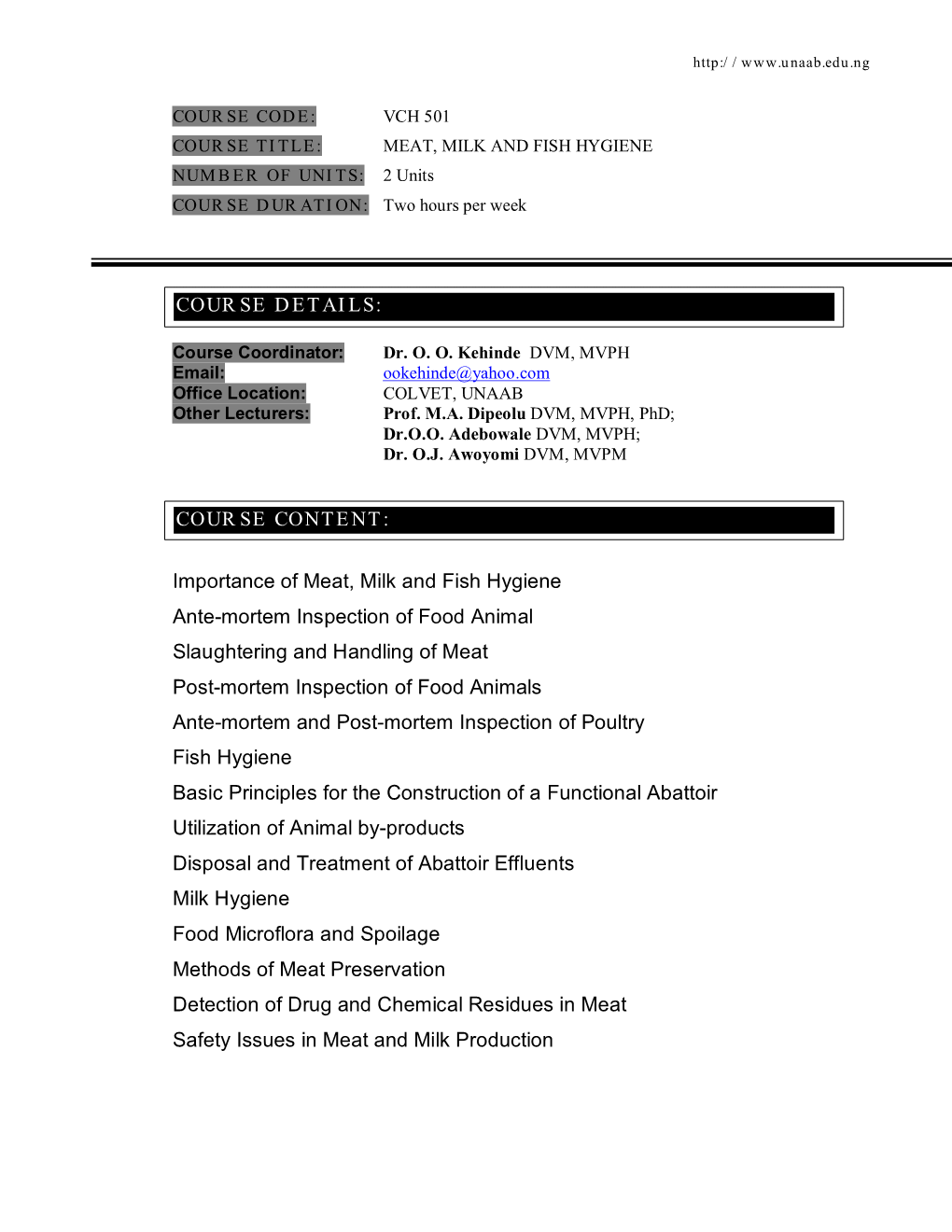 Importance of Meat, Milk and Fish Hygiene Ante-Mortem Inspection Of