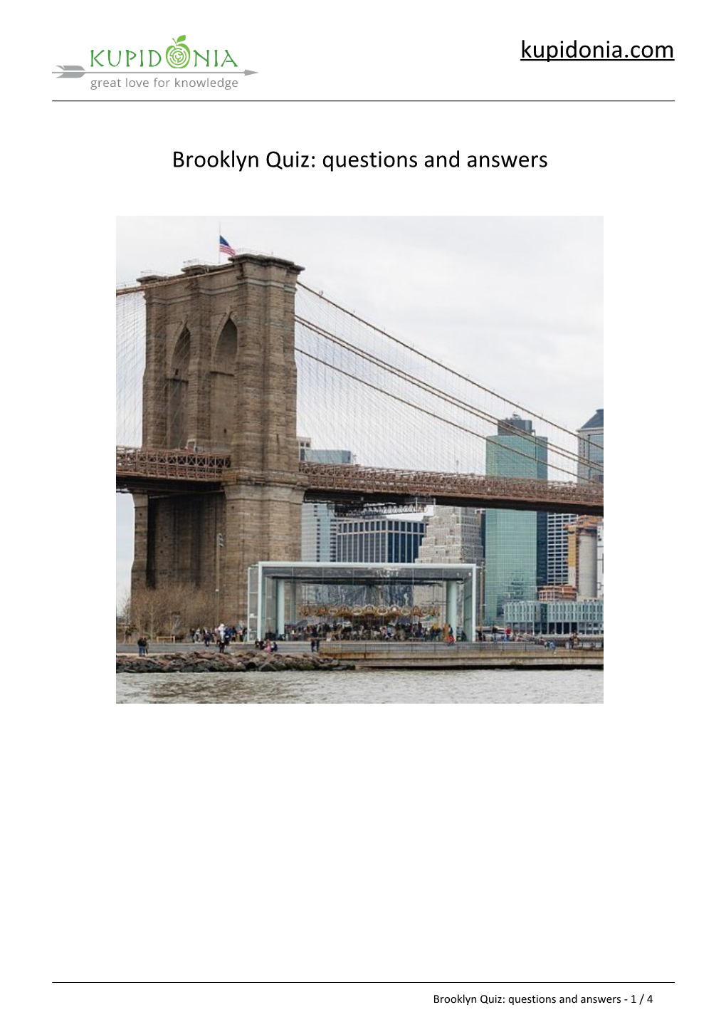 Brooklyn Quiz: Questions and Answers