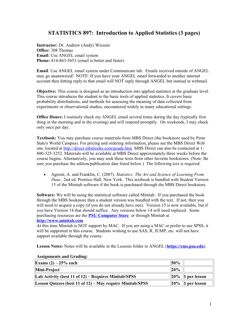 STATISITCS 500: Applied Statistics, Spring 2005