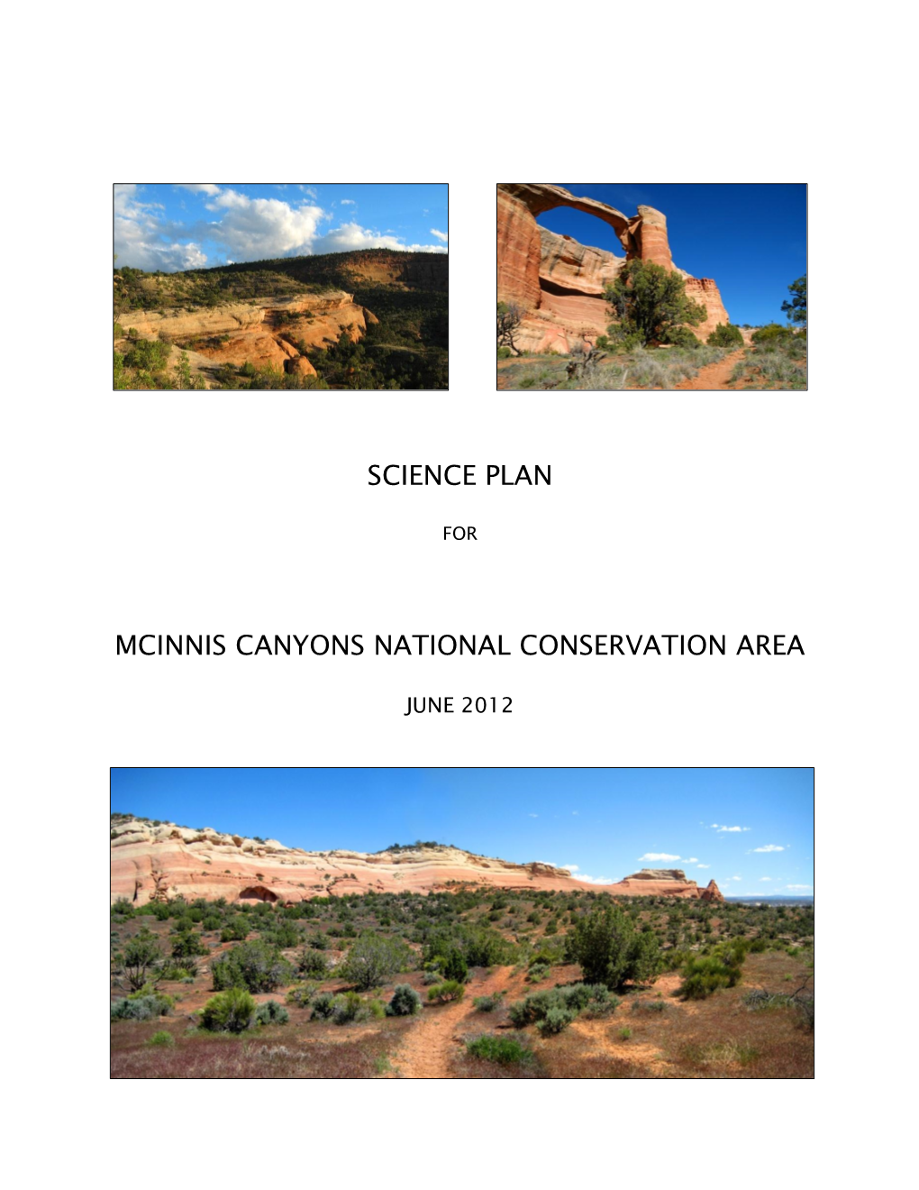 Science Plan Mcinnis Canyons National Conservation Area