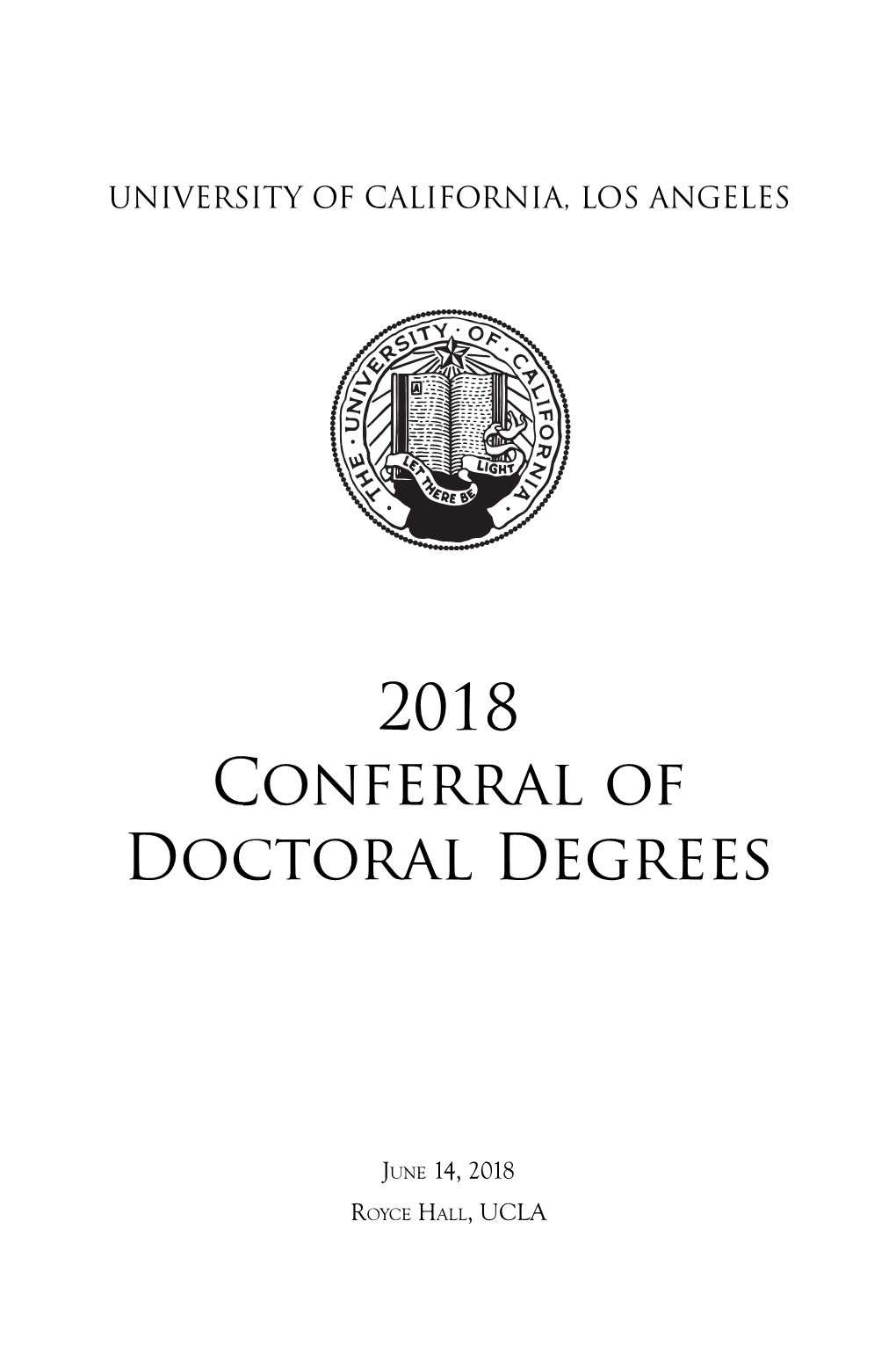 Doctoral Hooding Ceremony Booklet 2018