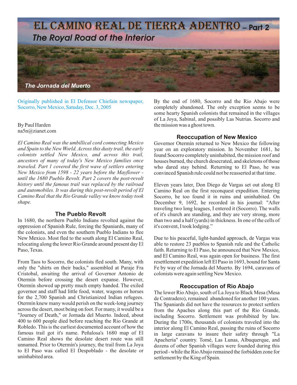 El Camino Real De Tierra Adentro – Part II Page 2
