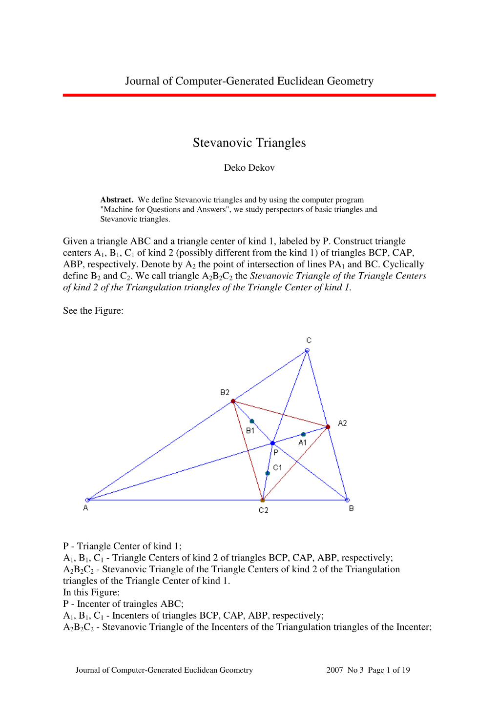 Stevanovic Triangles