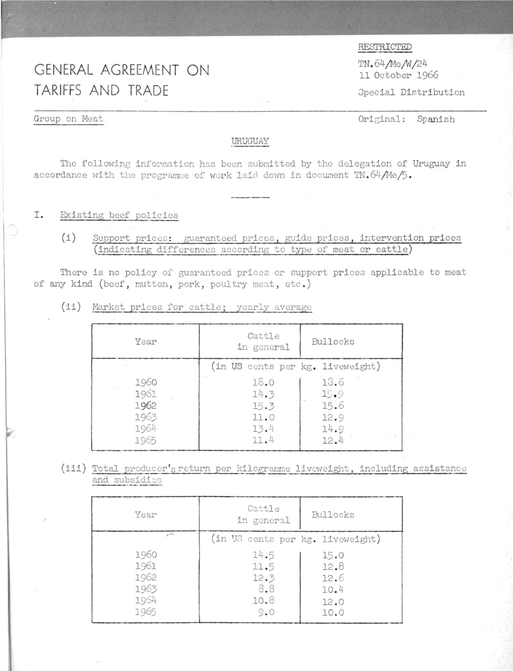 General Agreement on Tariffs and Trade