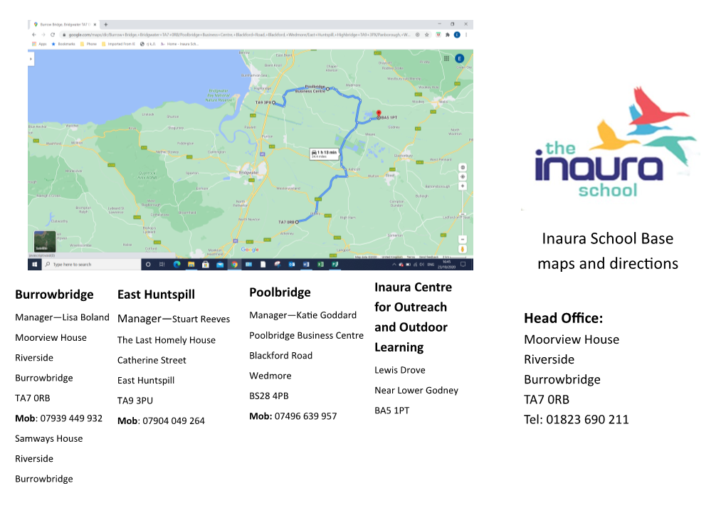 Inaura School Base Maps and Directions