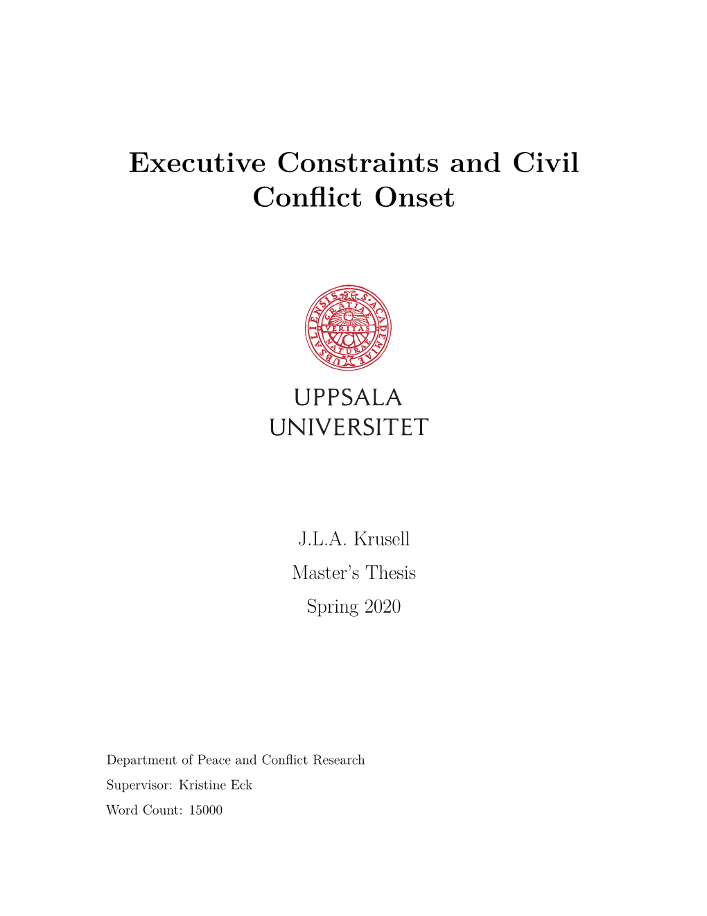 Executive Constraints and Civil Conflict Onset