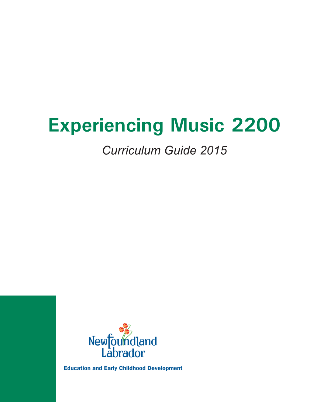 Experiencing Music 2200 – Curriculum Guide