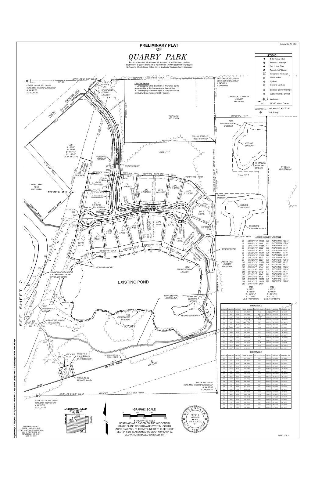 Existing Pond Preliminary Plat Of