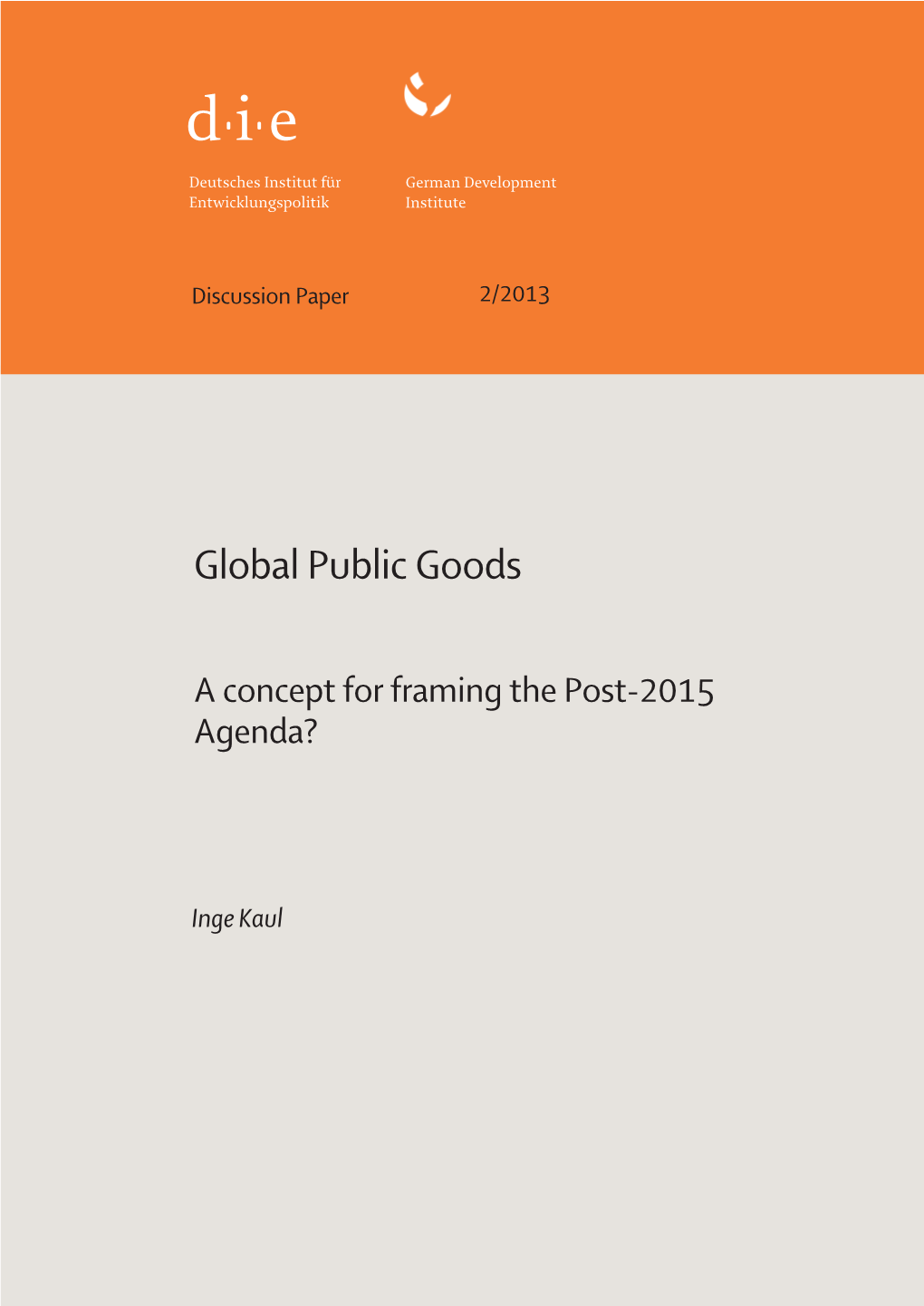 Global Public Goods