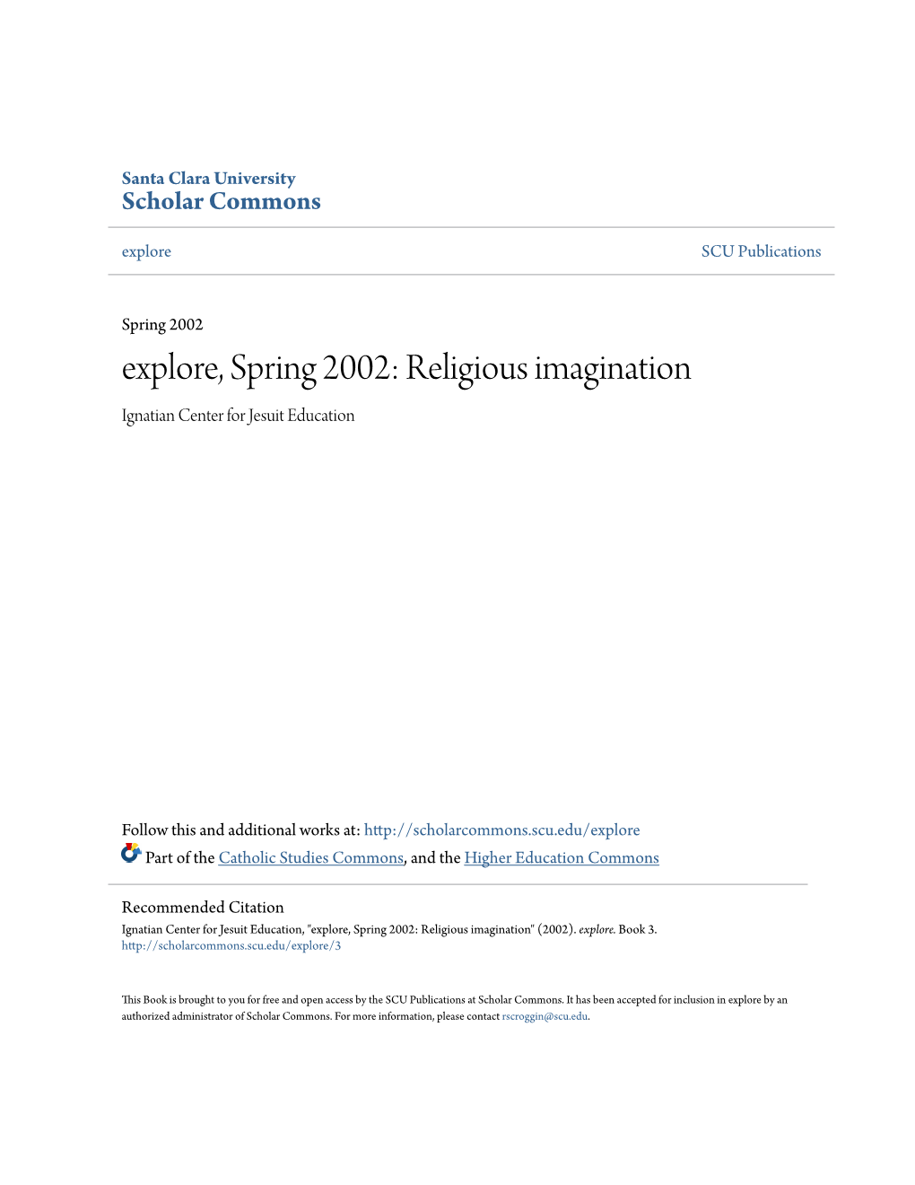 Religious Imagination Ignatian Center for Jesuit Education