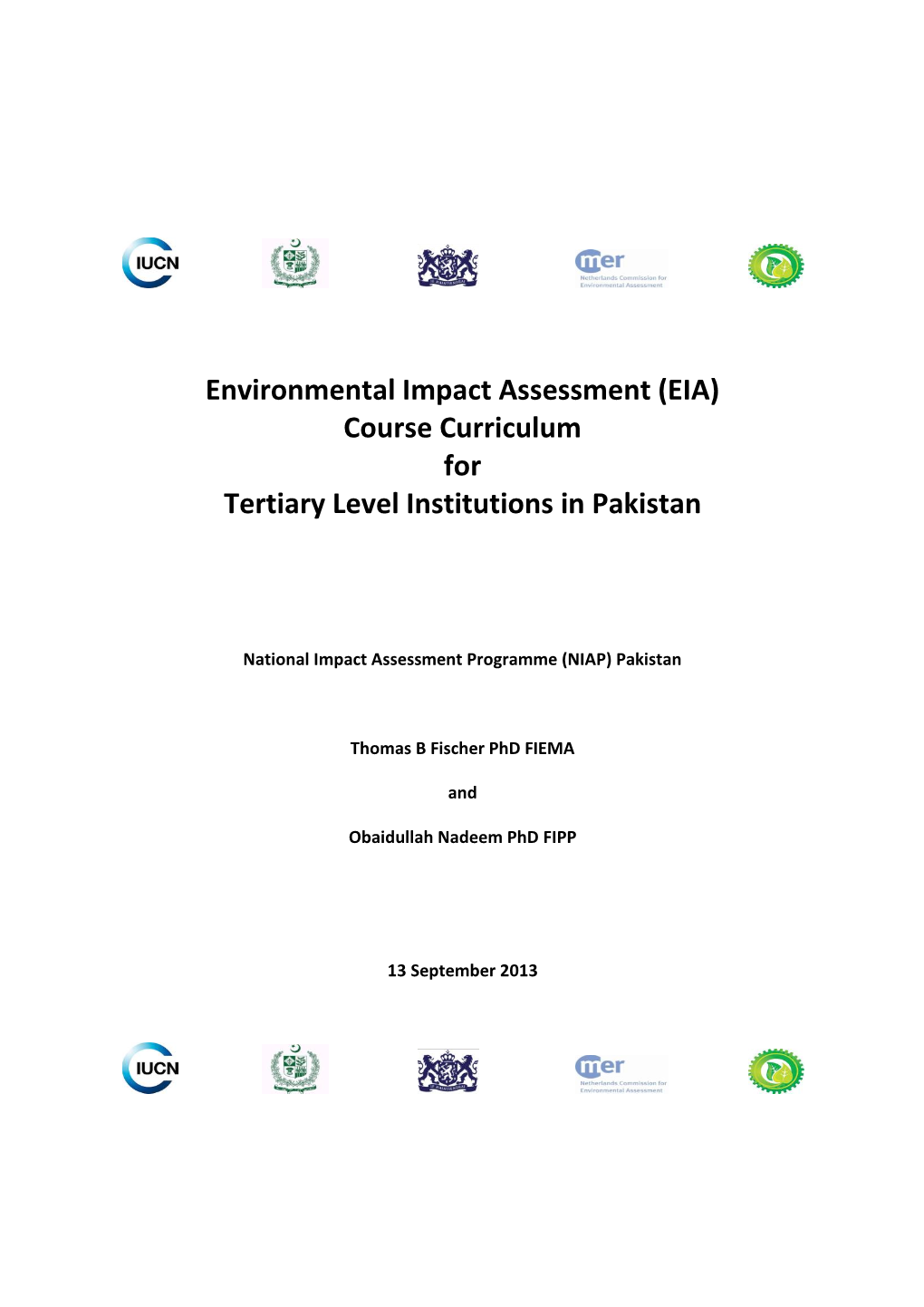 EIA) Course Curriculum for Tertiary Level Institutions in Pakistan