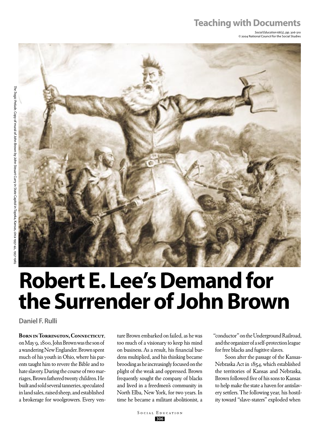 Robert E. Lee's Demand for the Surrender of John Brown
