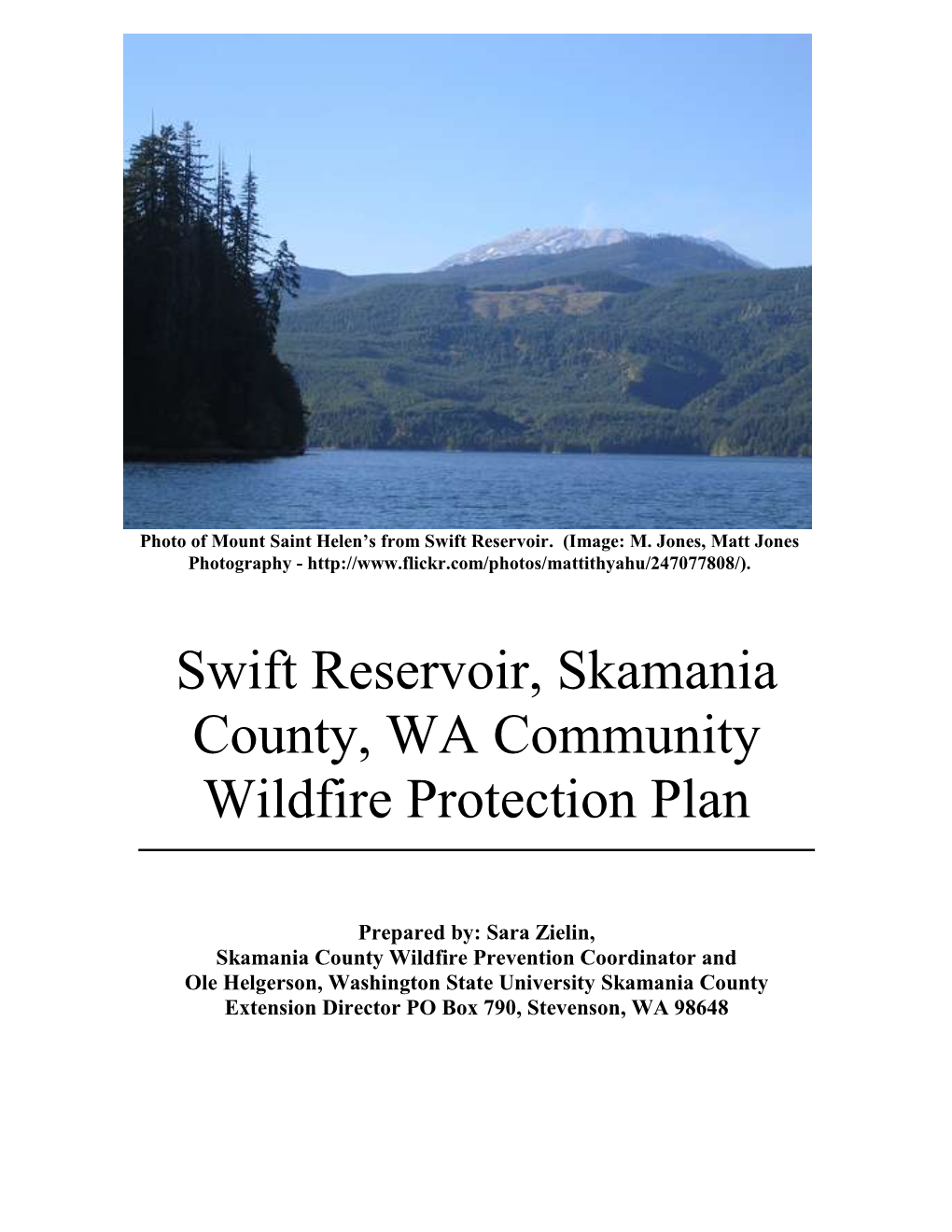 Swift Reservoir, Skamania County, WA Community Wildfire Protection