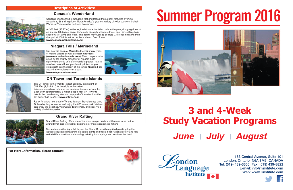 Summer / Winter Program Brochure
