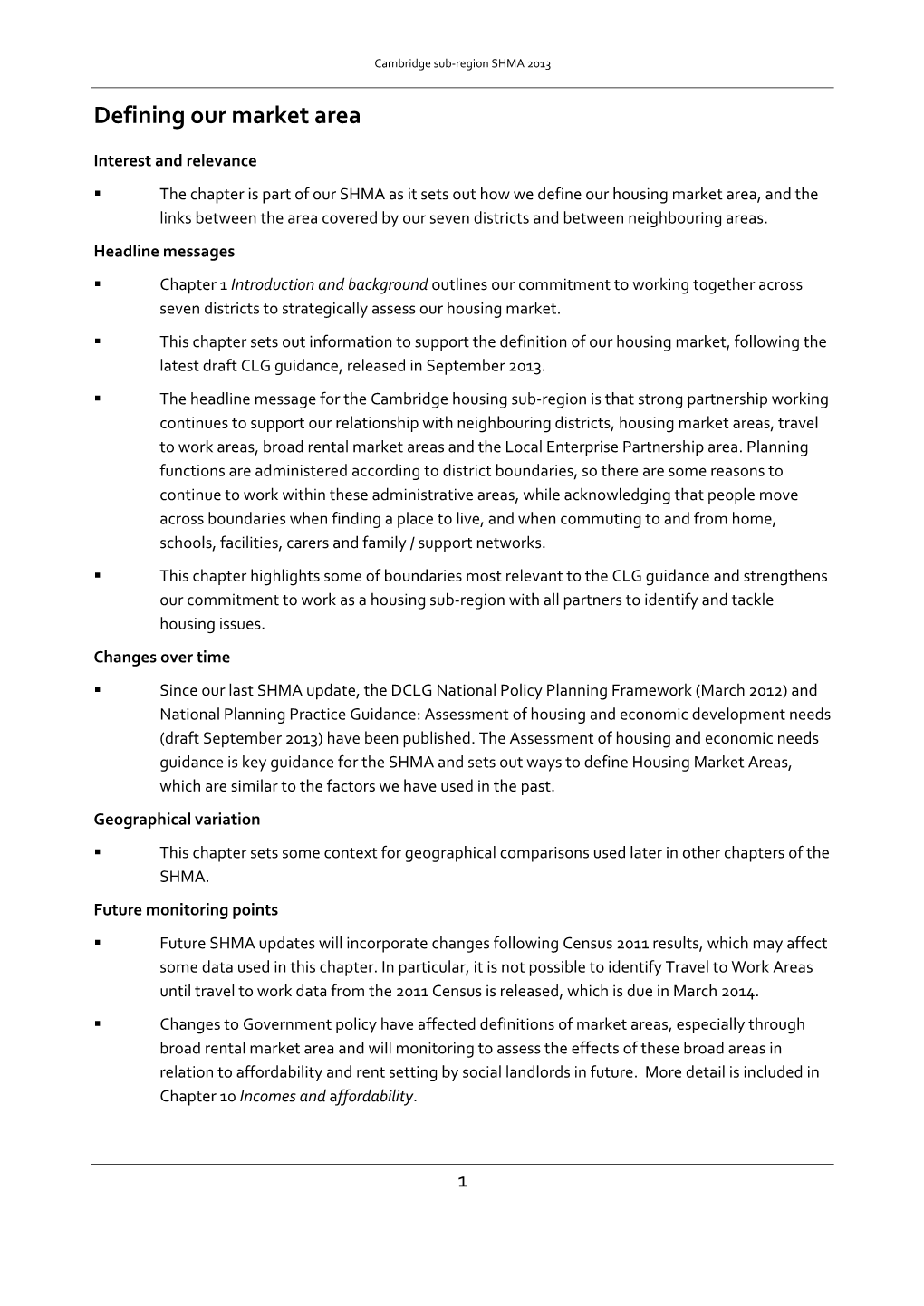 Defining Our Market Area