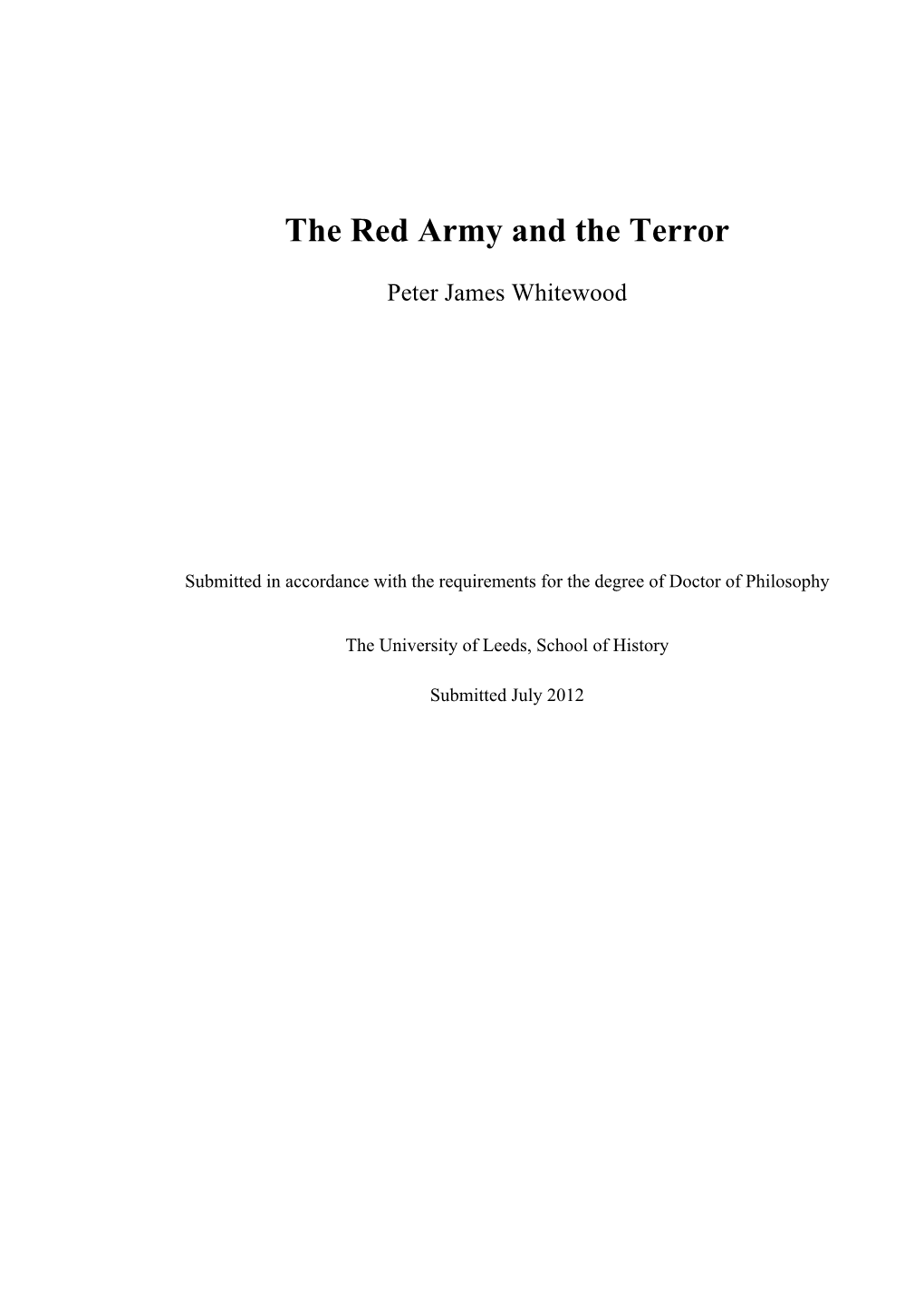 The Red Army and the Terror