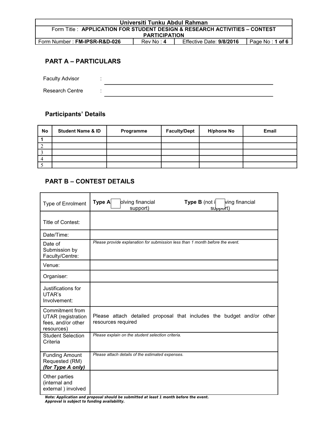 Assessment Guideline for Student Local Conference Sponsorship