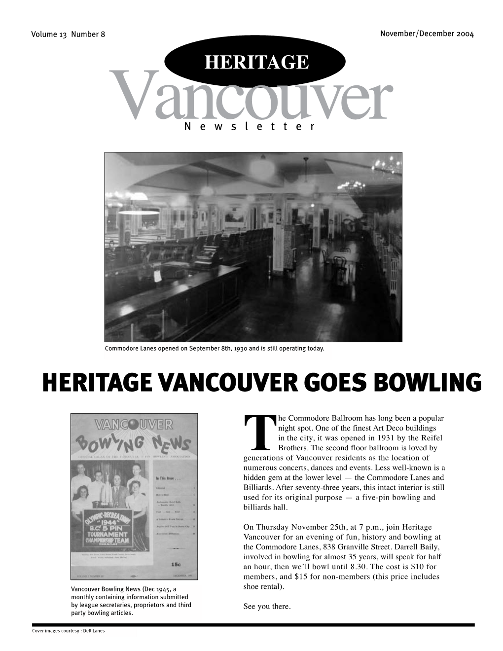 Heritage Vancouver Goes Bowling