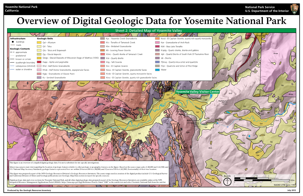 Detailed Map of Yosemite Valley
