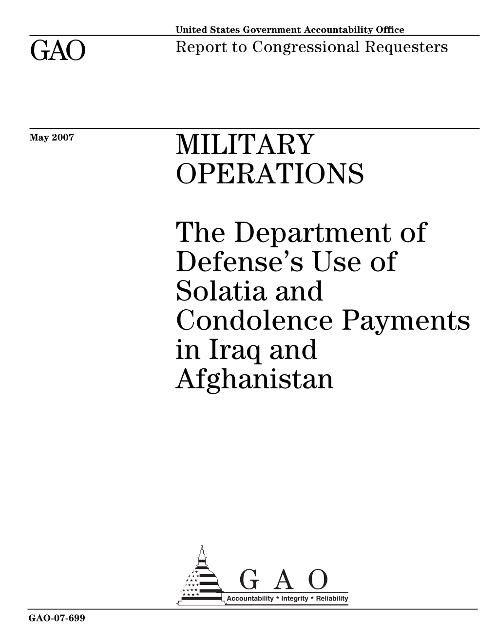 GAO-07-699 Military Operations