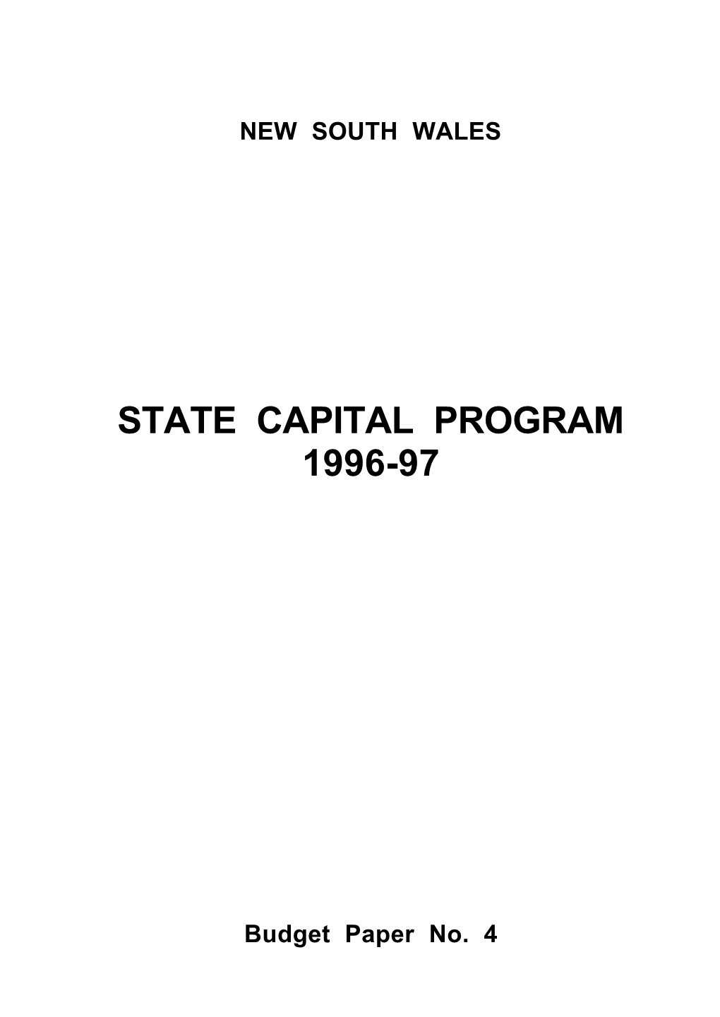 State Capital Program 1996-97