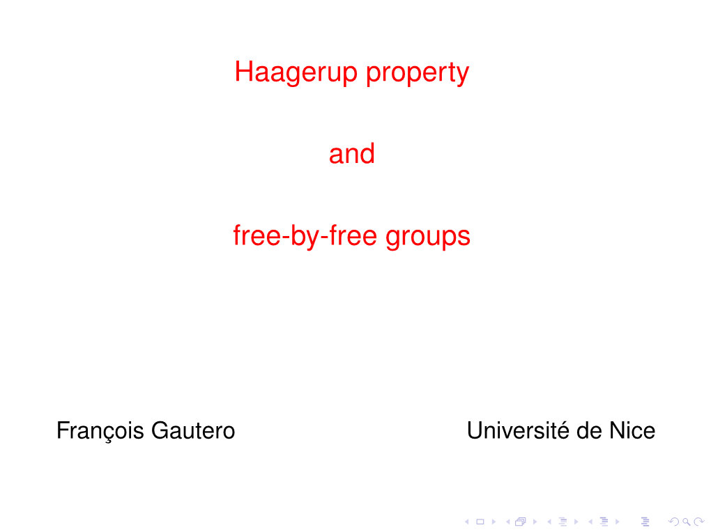Haagerup Property and Free-By-Free Groups