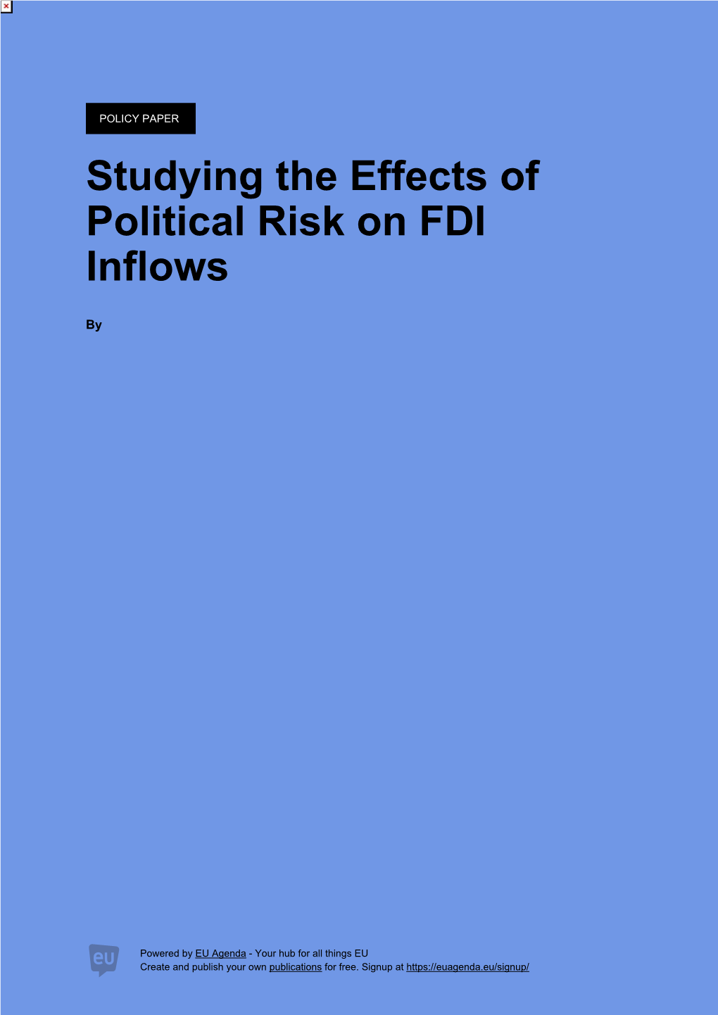 Studying the Effects of Political Risk on FDI Inflows